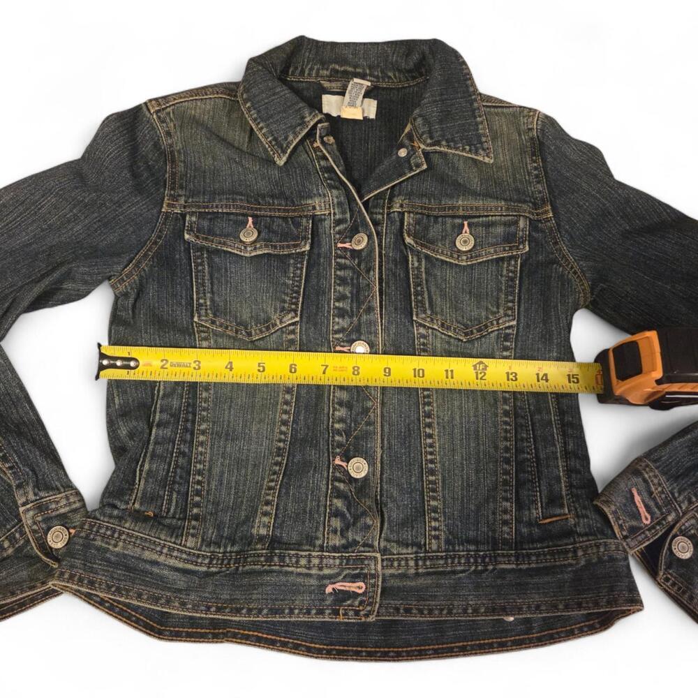 Gap Kids XXL Women's XS Jean Jacket Medium Blue with Pockets and Button Close - Picture 2 of 6